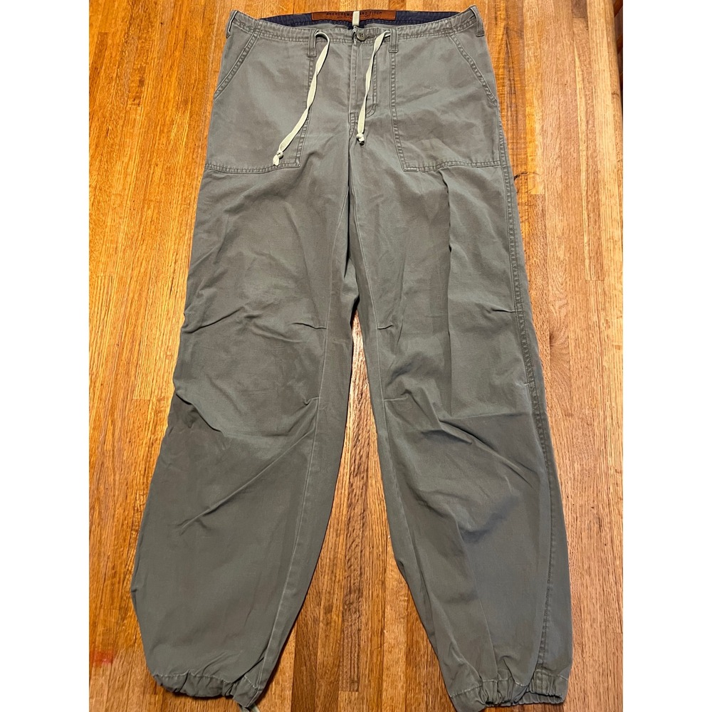 Abercrombie &‎ Fitch Women Medium Green Utility Cargo Drawstring Cinch Hem Pants